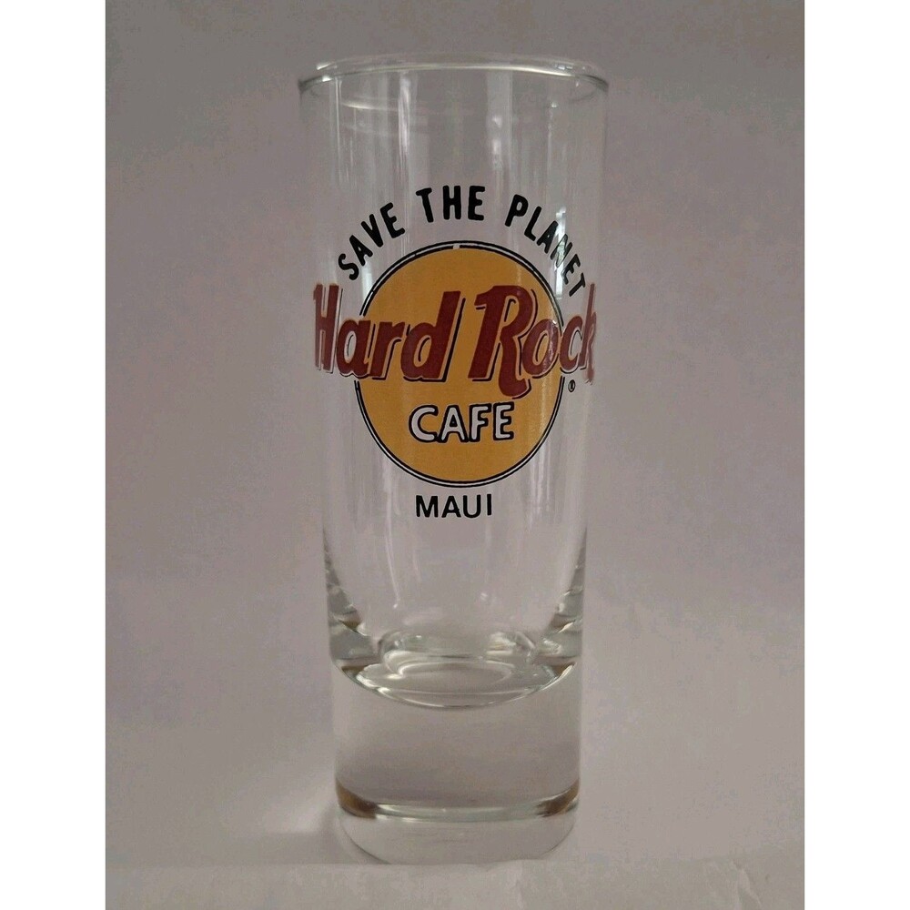 Hard Rock Cafe Save The Planet Double Shot Glass Maui Hawaii